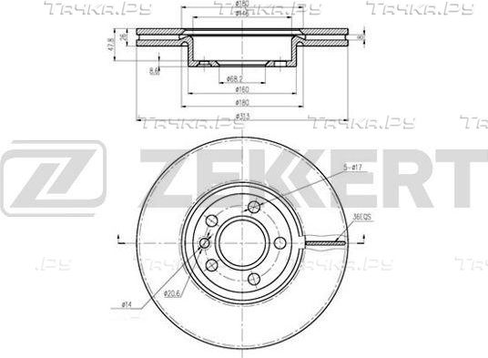 Тормозной диск Zekkert передний для Volkswagen Transporter T4 1990-2003. Артикул BS-5846