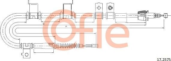 Трос ручника (тросик ручного тормоза) Cofle. Артикул 17.2575