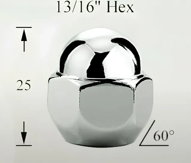 Гайка колесная M12x1.5x25. конус. кл.21. закрытая. хром для а/м Mazda/Hyundai/KI (Airline). Артикул ASCR011