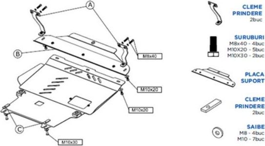 Защита двигателя (пыльник) ASAM (Листовая сталь). Артикул 67662