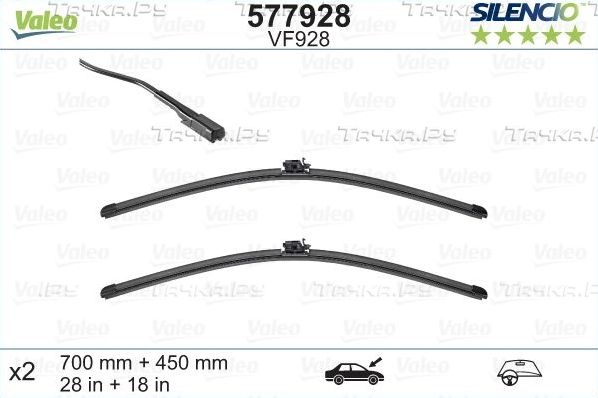 Щетки стеклоочистителя (дворники) Valeo Silencio Flat Blade. Артикул 577928