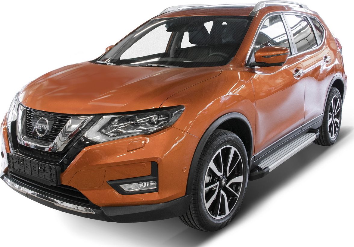 Пороги алюминиевые Rival Silver для Renault Koleos II 2016-2020. Артикул F173AL.4113.1