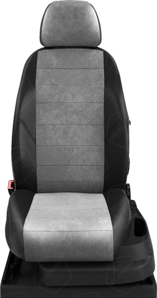 Чехлы Автолидер на сидения для Mazda MPV 2 микровэн 7 мест 1999-2006, цвет Черный/Светло-серый. Артикул MZ16-0403-EC12