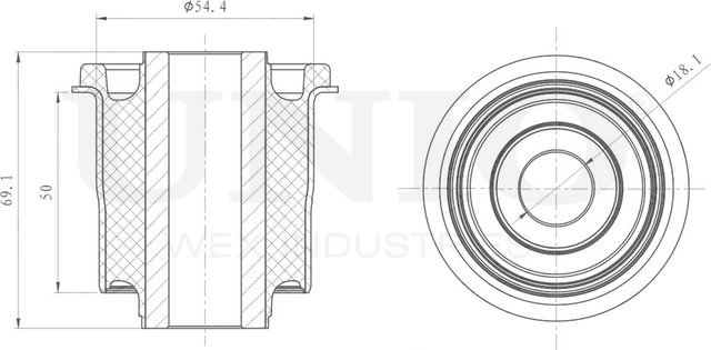 Сайлентблок рычага подвески (Unio). Артикул RMP-20312