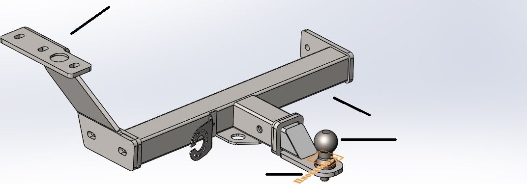 Фаркоп Bizon для Subaru Forester IV 2012-2018 с накладкой из нержавеющей стали. Быстросъемный крюк. Артикул FA 0120-E(N)