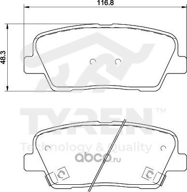 Колодки тормозные (Tyren). Артикул TYR1216561