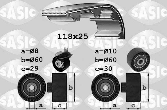 Ремень ГРМ с роликами (комплект) Sasic. Артикул 1750041