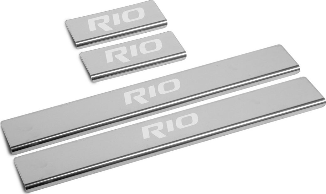 Накладки AutoMax на пороги для Kia Rio III поколение 2011-2015. Артикул AMKIRIO02