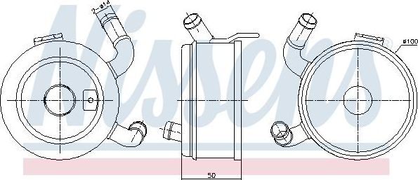 Радиатор масляный (маслоохладитель) для двигателя Nissens (сталь). Артикул 91371