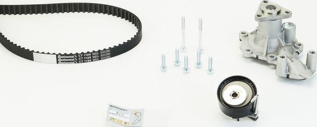 Помпа (водяной насос) с комплектом ремня ГРМ ContiTech для Ford Focus III 2012-2014. Артикул CT1189WP1