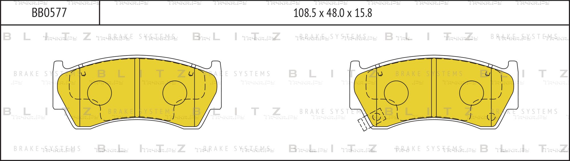 Колодки тормозные NISSAN ALMERA/SUNNY -97 передн. (Blitz). Артикул BB0577