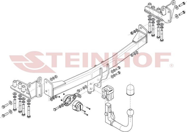 Фаркоп Steinhof для Land Rover Range Rover Evoque II (L551), вкл. AdBlue 2018-2026. Быстросъемный крюк. Артикул L-121