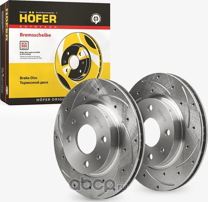 Диск тормозной ВАЗ 2110-12,1117-19, 2170, 2190 (передний) (R 13) (к-т 2 шт.) сло (Hofer). Артикул HF130210
