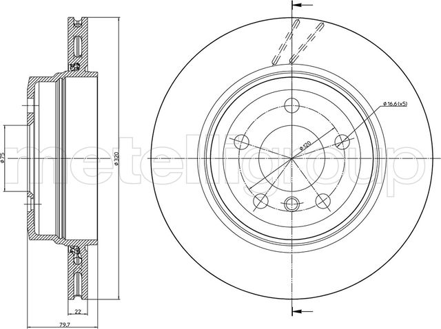 Тормозной диск Metelli. Артикул 23-0813C
