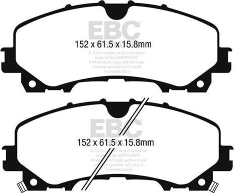 Тормозные колодки EBC Brakes передние для Renault Koleos II 2016-2026. Артикул DP63036