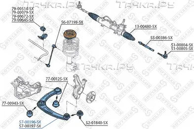 Поперечный рычаг передней подвески Stellox левый нижний для Lexus IS II 2010-2013. Артикул 57-00196-SX