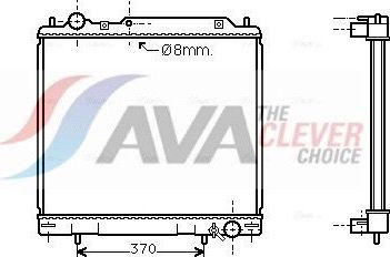 Радиатор охлаждения двигателя AVA для Mitsubishi L400 1995-2005. Артикул MT2110