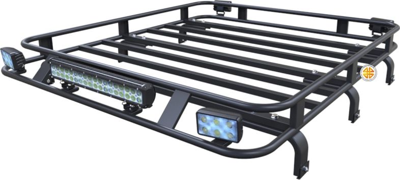 Багажник экспедиционный Podgotoffka 1500x1200х120 с креплениями на водостоки для Toyota Land Cruiser 90, 95 Prado (3 дв.) 1996-2002. Артикул PGT-B.93.02