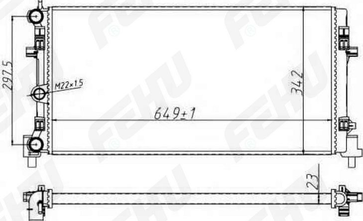 Радиатор охлаждения (сборный) для VW Polo Sedan (10-)/Skoda Rapid (12-) (Fehu). Артикул frc1360m