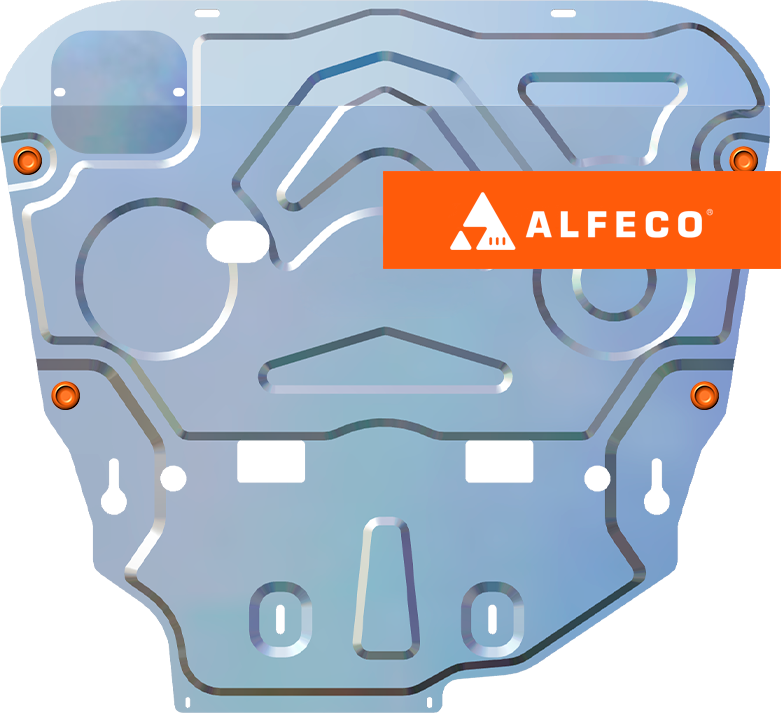 Защита алюминиевая Alfeco (4 мм) для картера и КПП Toyota RAV4 V 2019-2026. Артикул ALF.24.117AL4