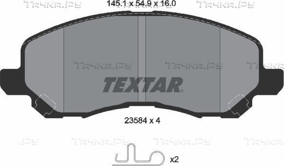 Тормозные колодки Textar передние для Jeep Patriot 2007-2017. Артикул 2358403