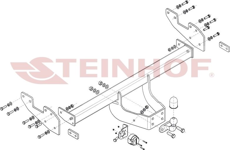 Фаркоп Steinhof для Jac T6 2019-2026. Фланцевое крепление. Артикул T-159