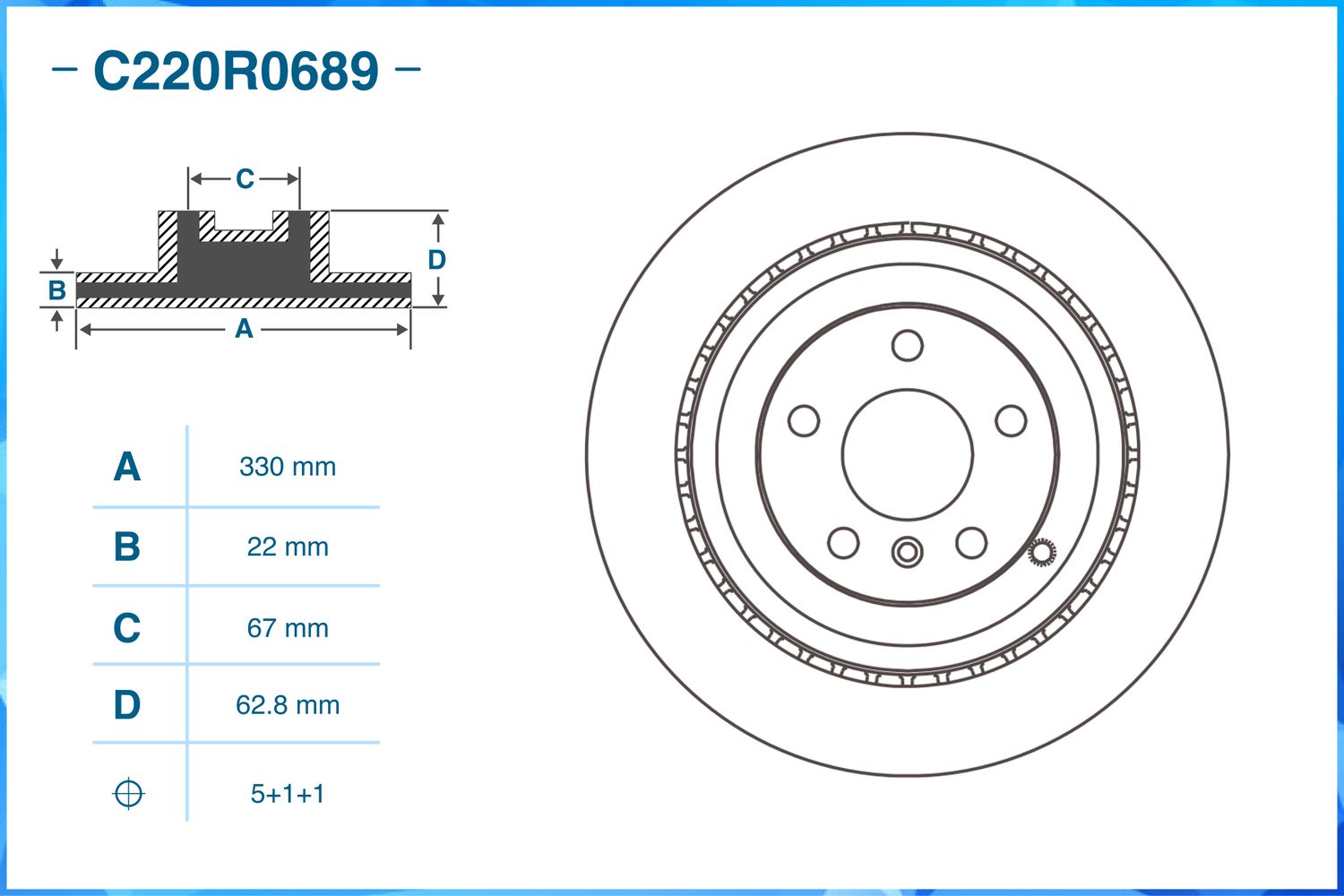 Диск тормозной задний (Cworks). Артикул C220R0689