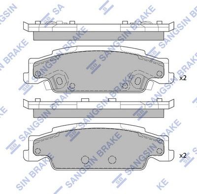 Тормозные колодки Sangsin Hi-Q задние для Cadillac CTS I 2002-2007. Артикул SP2249