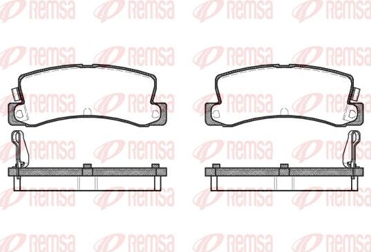 Тормозные колодки Remsa задние для Toyota Corolla E80 1983-1988. Артикул 0214.04