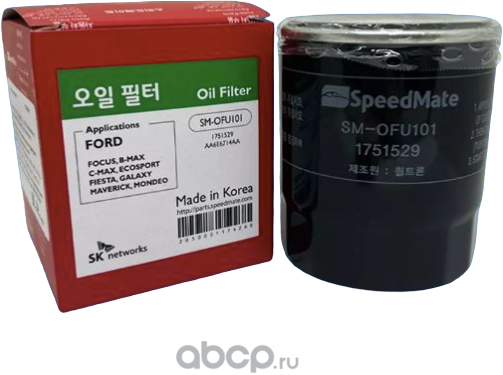 Фильтр масл.FORD FOCUS II (1.8,2.0) (2004-2011),FOCUS III,MONDEO III (Speedmate). Артикул SMOFU101