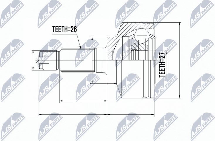 Шрус наружный (граната) NTY. Артикул NPZ-HD-063