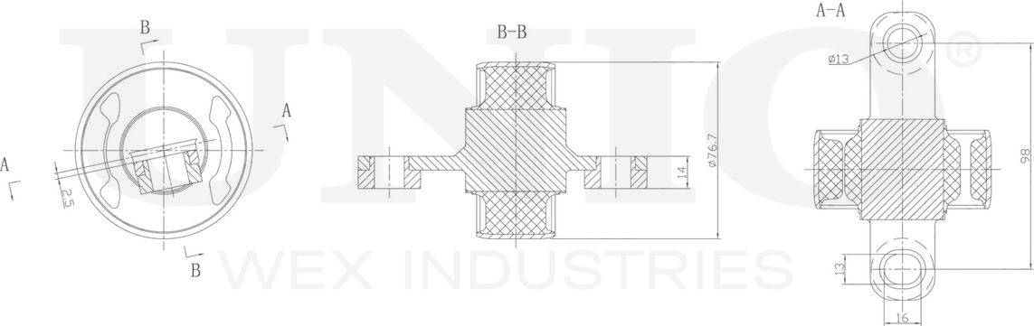 Сайлентблок рычага подвески (Unio). Артикул RMP-20575