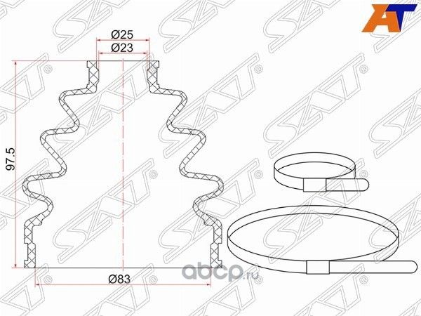 Пыльник шруса наружный  FR HONDA CR-V RD1  2 хому (SAT). Артикул C1001