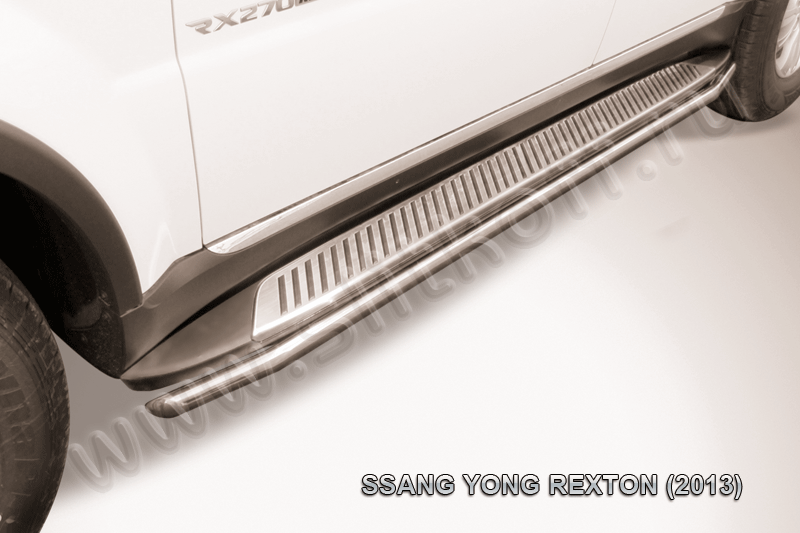 Пороги Slitkoff d42 для SsangYong Rexton III 2012-2026. Артикул SSRN007