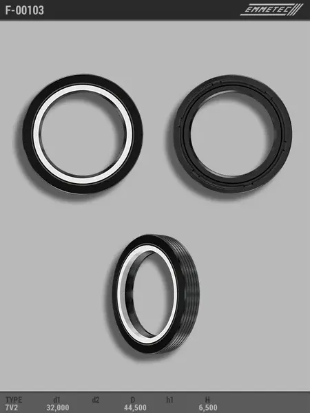 Сальник 32,00/44,50*6,50 тип 7V2 (Emmetec). Артикул F00103