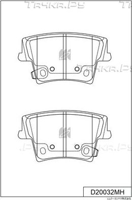Тормозные колодки MK Kashiyama задние для Lancia Thema II 2011-2014. Артикул D20032MH