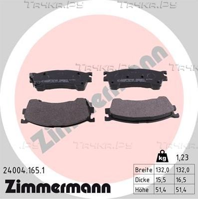 Тормозные колодки Zimmermann. Артикул 24004.165.1