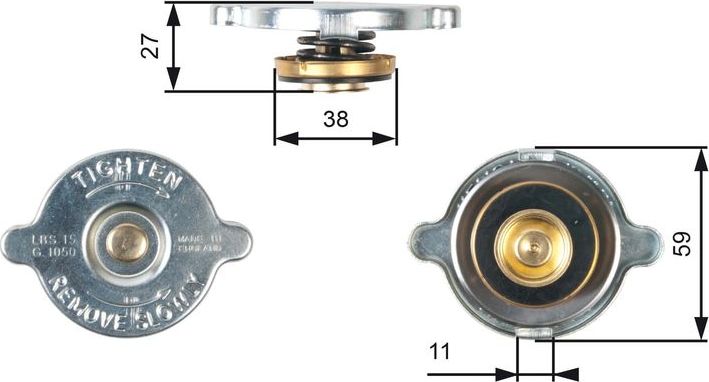 Крышка радиатора Gates. Артикул RC116