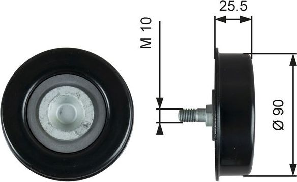 Натяжной ролик (натяжитель) приводного поликлинового ремня Gates DriveAlign™. Артикул T39362