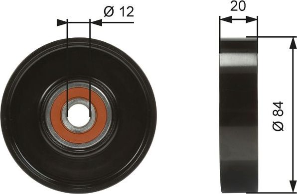 Натяжной ролик (натяжитель) приводного поликлинового ремня Gates DriveAlign®. Артикул T36321