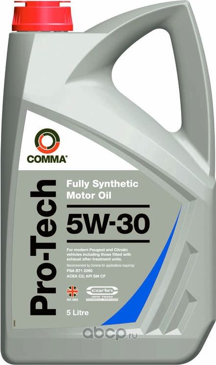 Масло моторное 5W30 COMMA 5л синтетика PROTECH. Артикул PTC5L