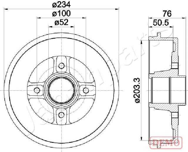 Тормозной барабан Japanparts. Артикул TA-0704C