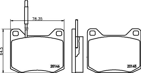 Тормозные колодки Hella NAO. Артикул 8DB 355 029-281