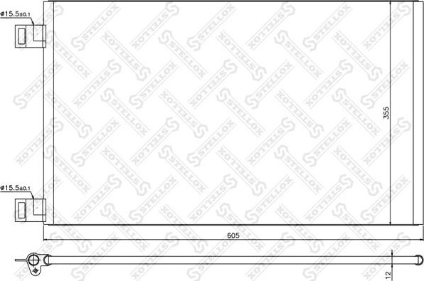 Радиатор кондиционера (конденсатор) Stellox. Артикул 10-45201-SX