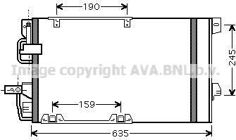 Радиатор кондиционера (конденсатор) AVA (алюминий). Артикул OLA5326D