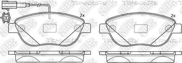 Тормозные колодки NiBK передние для Fiat Linea 2007-2026. Артикул PN0187W