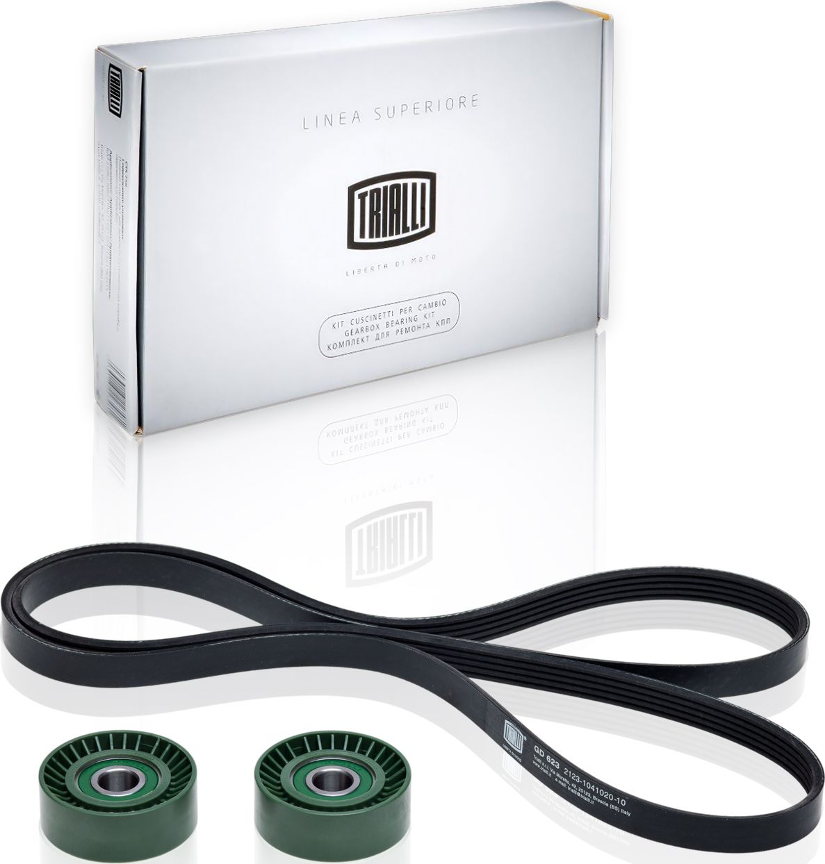 Приводной ремень поликлиновой с роликами (комплект) Trialli. Артикул GD 623