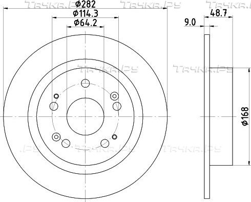 Тормозной диск Nisshinbo задний для Acura TSX II 2010-2014. Артикул ND8006K