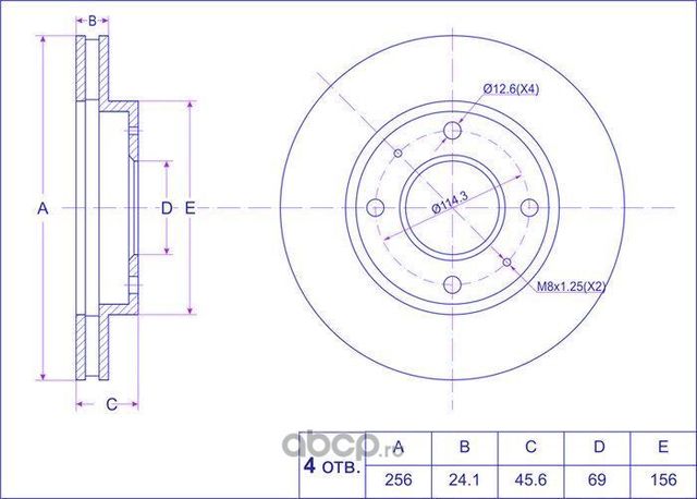 Диск тормозной (TI-Guar). Артикул TGMR389722