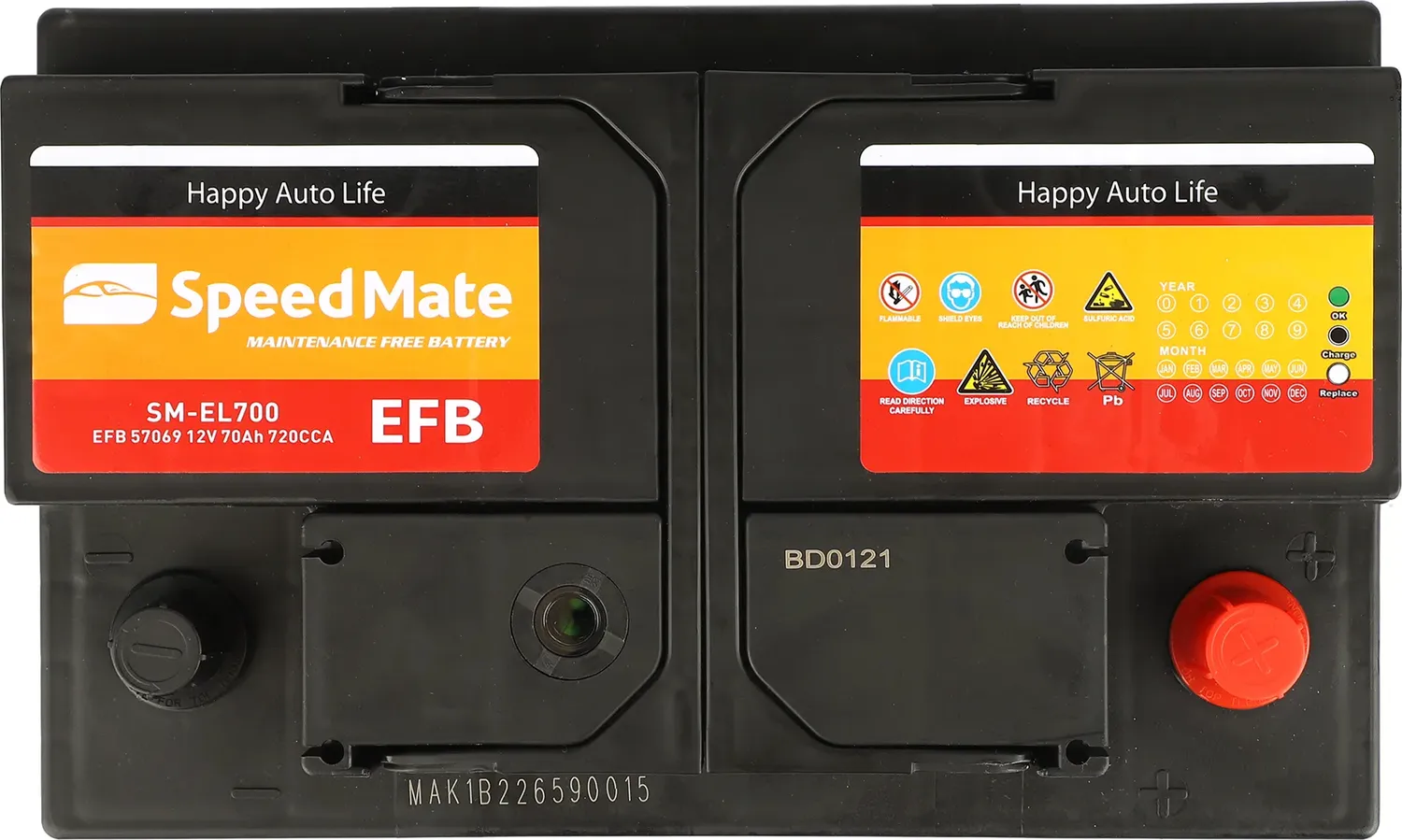 АКБ SPEEDMATE EFB 12V 70Ah 720A 278x175x190 /-+/ Speedmate. Артикул SMEL700